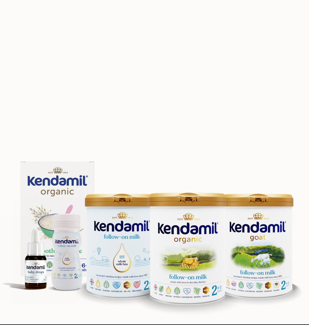 Kendamil baby products on a white background