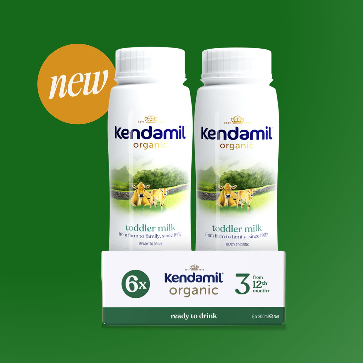 6x200ml Organic Ready to Feed Milk