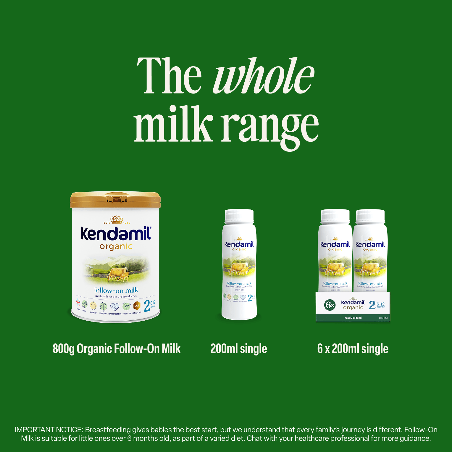 6x200ml Organic Ready to Feed Follow On Milk