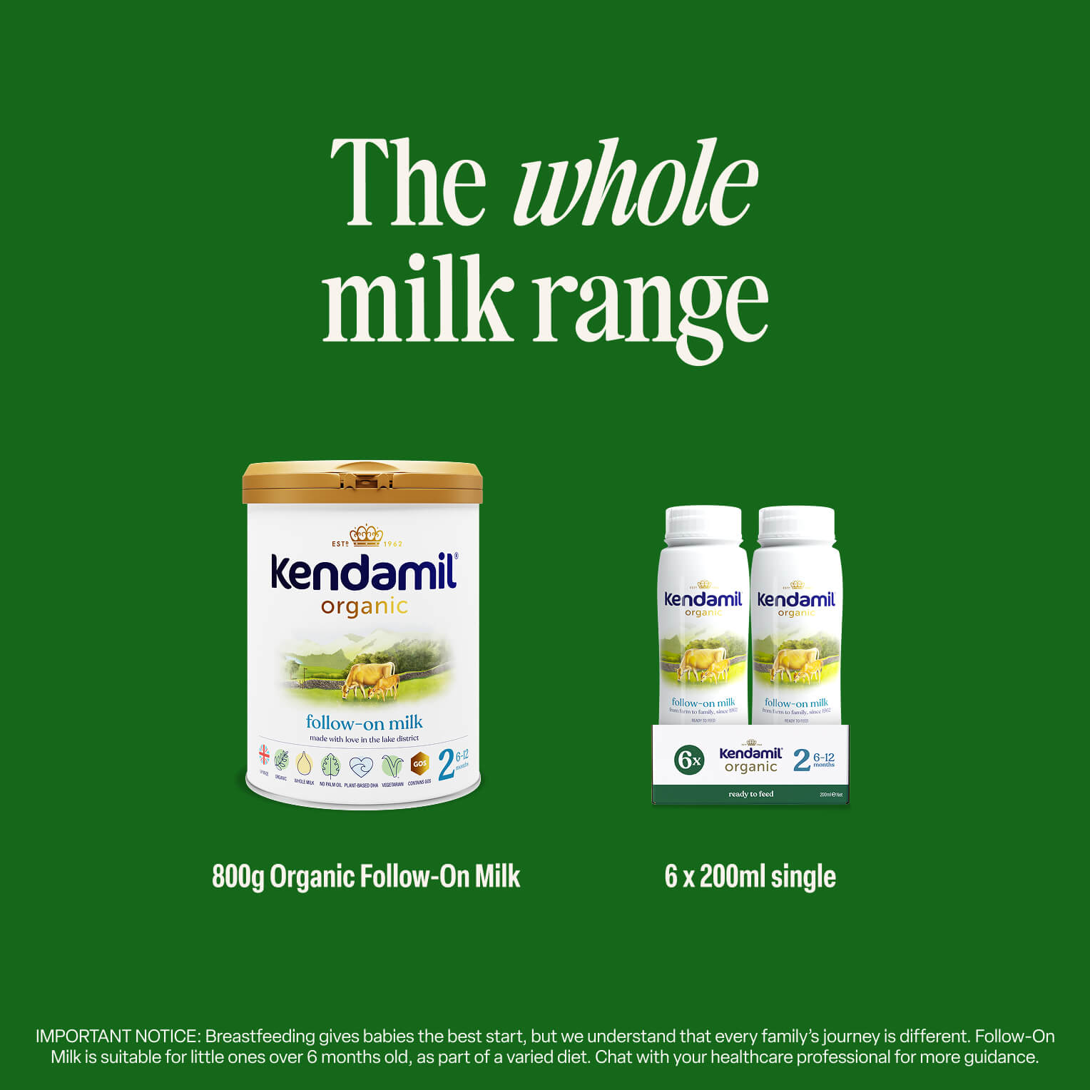 6x200ml Organic Ready to Feed Follow On Milk